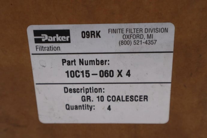 BOX OF 4 - PARKER 10C15-060 X 4 Finite Filter Element - STOCK GF1139 - Image 1