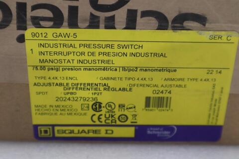 New square d 9012 gaw-5 ser c pressure switch stock gf466a - Image 2