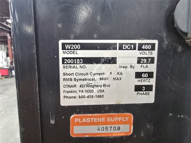 Conair #W200, dehumidifying dryer, 200 lb./hr, 150 CFM, 100°-375° drying temp., -40° dew point, 460 V., 3 - Image 4