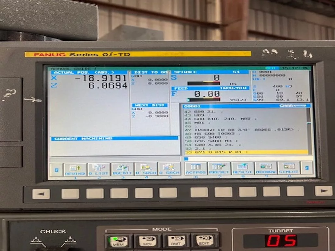 Samsung #SL-40/1500, 26.8" swing, 18" chuck, 4.6" bar, 60.2" centers, 19.7" diameter, Fanuc 0i-TD, 12 station - Image 2