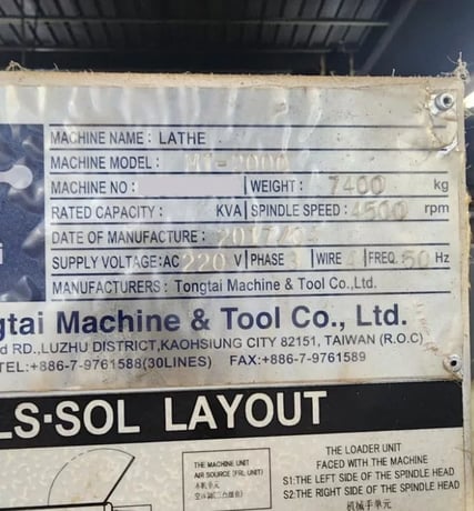 Tong-Tai #MT-2000, 8.2" swing, 8" chuck, 2.5" bar, 8.26" diameter, Fanuc Oi-TD, 12 station turret, 2017 - Image 10
