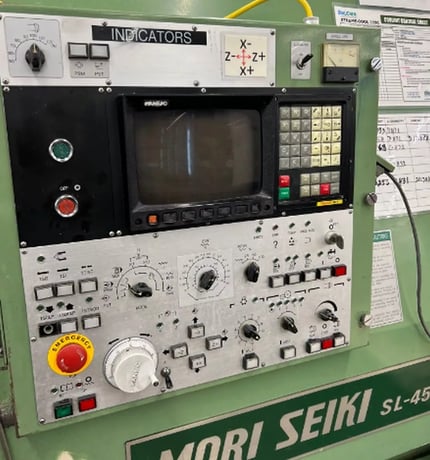 Mori Seiki #SL-45A/1500, 26.3" swing, 15" chuck, 4" bar, 60.2" centers, 19.3" diameter, Fanuc CNC, 1989 - Image 6