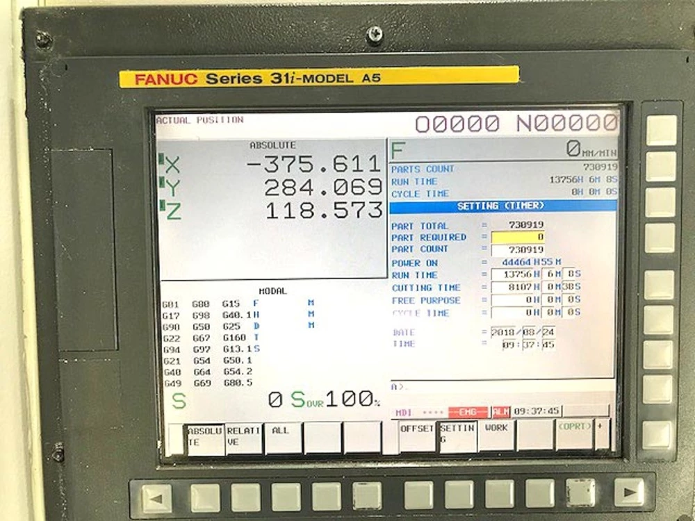 Fanuc #T21iFL, 4th Axis, 27.5" X, 15.7" Y, 12.9" Z, 10000 RPM, 21 automatic tool changer, BT-30, Fanuc 31i - Image 8