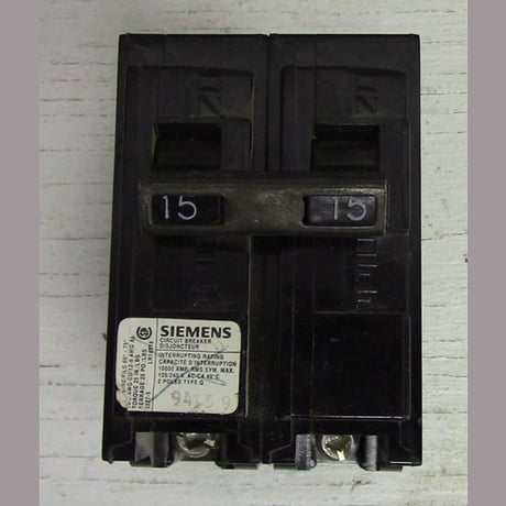 15 Amps, Siemens, Push-in Breaker, 2-pole, 120/240 Volt, (9 available) - Image 2