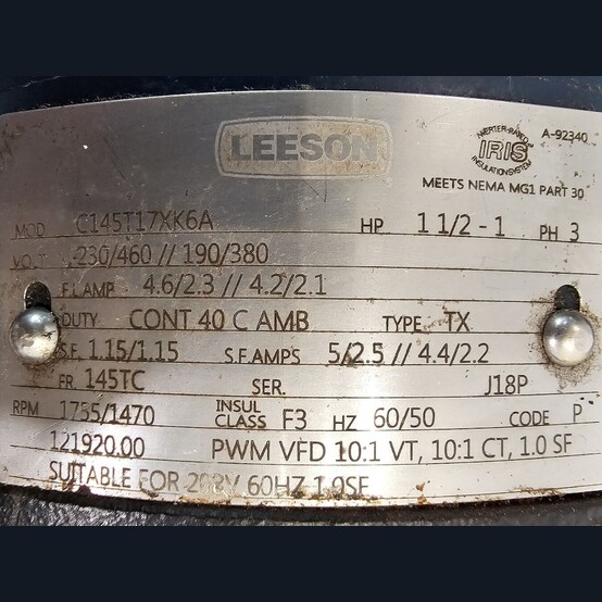 10" Wm. width Meyer & Sons #10X10-HDX, Rotary Airlock Valve, 15" flange-to-flange, 22 psi, 1.5 HP, 21 RPM - Image 7