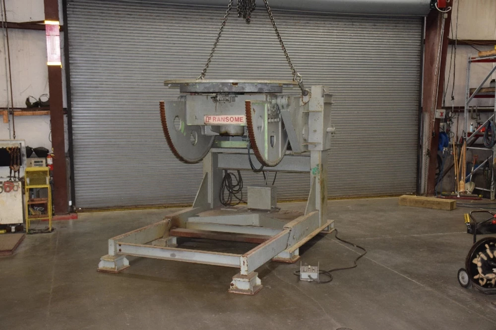 50,000 lb. Ransome #500P, Welding Positioner, 84" round table w/ 8 radial T-slots, 67"-85" adjustable height - Image 1