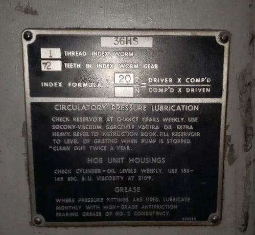 Gould & Eberhardt #36HS, Vertical Gear Hobber, 36" max. workpiece diameter, 6" hob diameter, 15" axial - Image 5