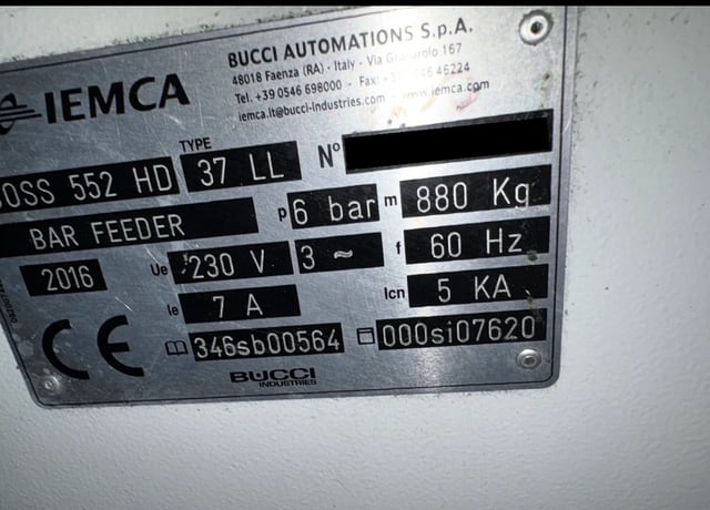 IEMCA #Boss-522-HD, Bar Feeder, 2016 - Image 4