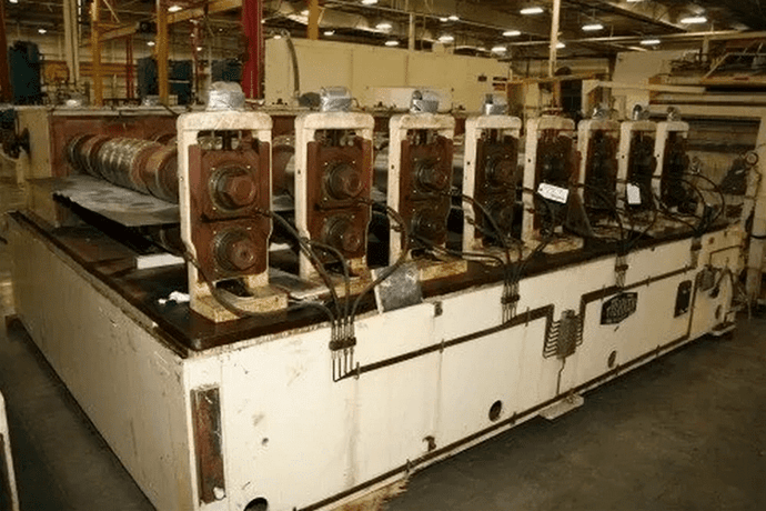 8 Stand, Tishken #32-XHW-4, Roll Former, 4-1/2" Shaft Diameter, 70" Roll Space, 18" Horizontal Center, 8"-11" - Image 2