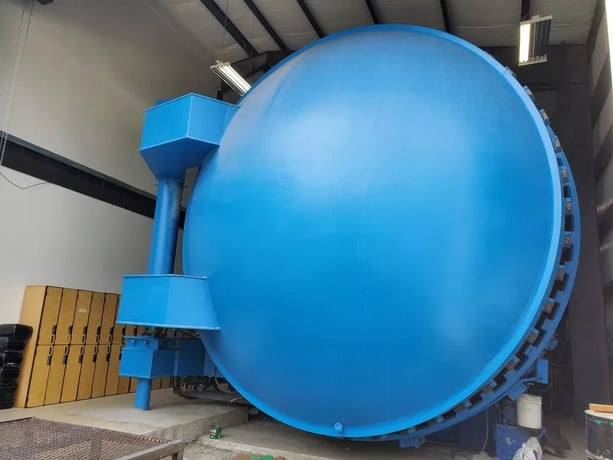 198" diameter x 354" Fisher autoclave, hemisphere heads, 1.25" wall - Image 2