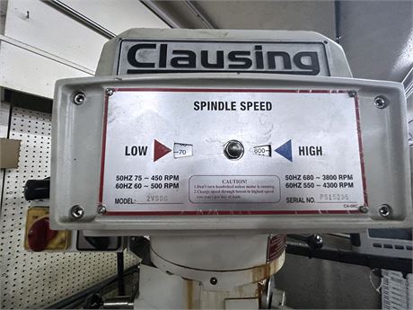 Clausing #2VS08, vertical mill, w/ Accurite digital read out - Image 6