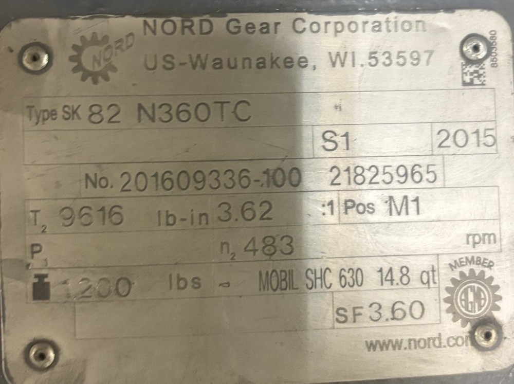 75 HP, 1800 RPM, Nord helical in-line gearbox - Image 2