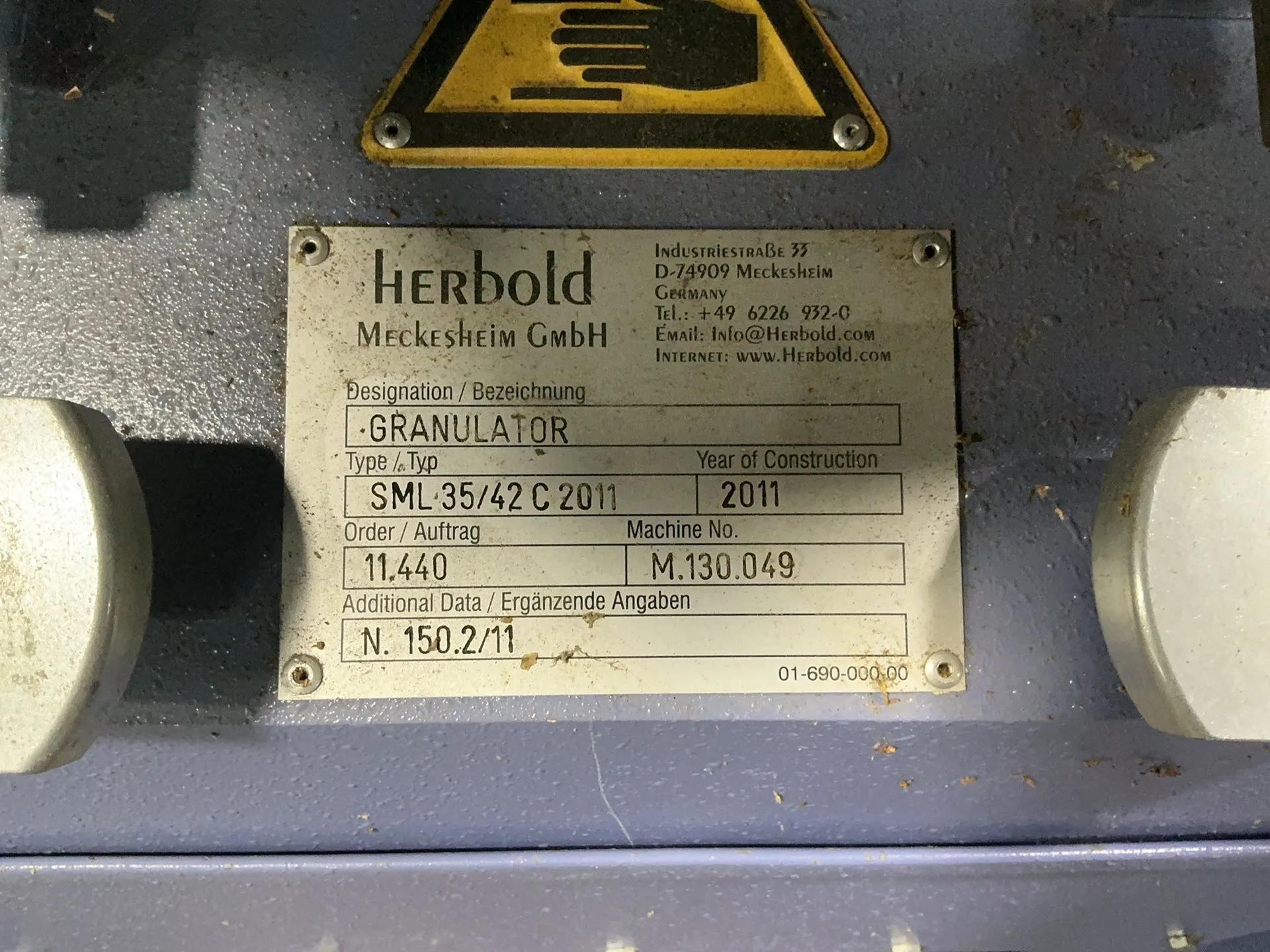 Herbold Meckesheim G.m.b.h. #SML-35/42C, Granulator, 2011 - Image 3