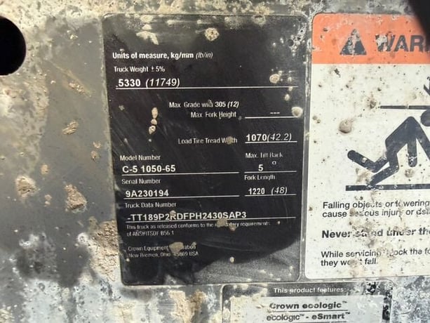 Crown #C-5-1050-65, Forklift, 2018 AS IS - Image 3