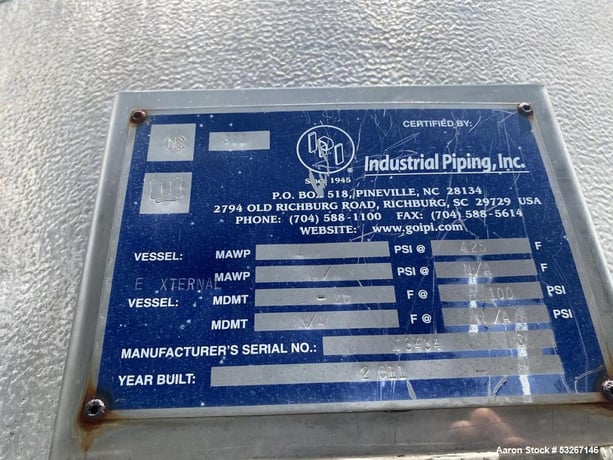 Industrial Piping, Dual Regenerative Gas Dryer Skid, 500 Gallon, 304 Stainless Steel, NB Stamped, skid mount - Image 5