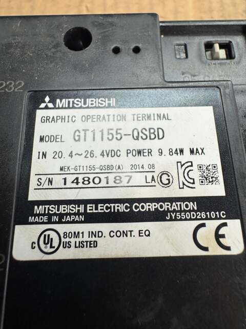 Mitsubishi GT1155-QSBD Graphic Operation Terminal HMI 24 VDC Untested Surplus 1773 - Image 4