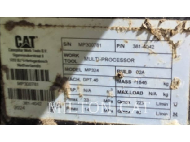 Caterpillar MP342 MULTIPROCESSOR PULVERIZER JAWS, S/N: MP300781, 2025 - Image 5