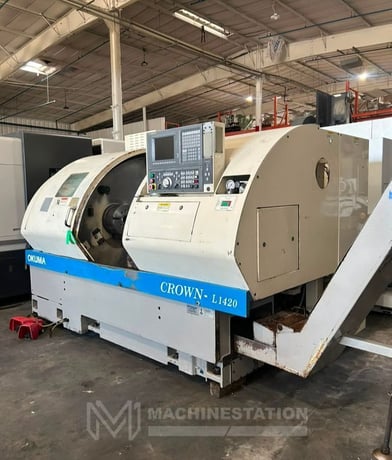 Okuma #Crown-769S-L1420/650, CNC turning center, 28.4" swing, 12" chuck, 3-jaw, 2.9" bar, 14.17" dia., 25.59" - Image 4