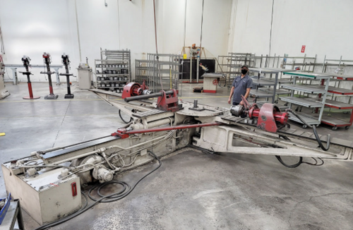 Hufford #A-10, stretch wrap forming machine, 17.5 ton, 30" x 65" table, 35.5" table height - Image 1