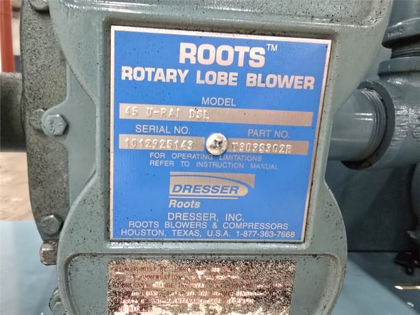 Roots #45-U-RAI-DSL, rotary lobe blower, 7.5 HP Marathon motor, 1766 RPM, 460 V., 3 Ph., Una Dyn package - Image 9