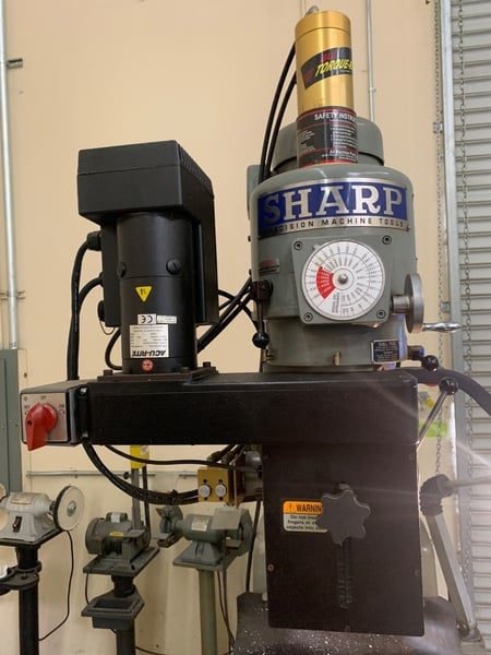 Sharp #TMV, CNC vertical mill, 10" x50" tbl., 3 HP, 35" X, 16.3" Y, R-8, Acu-Rite MillPwr 3-Axis Control - Image 4