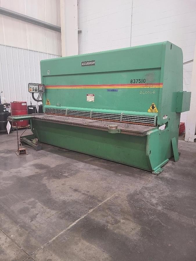 3/8" x 10' Accurshear #837510, 48" Power Back Gauge, squaring arm, loaded, 1998 - Image 1