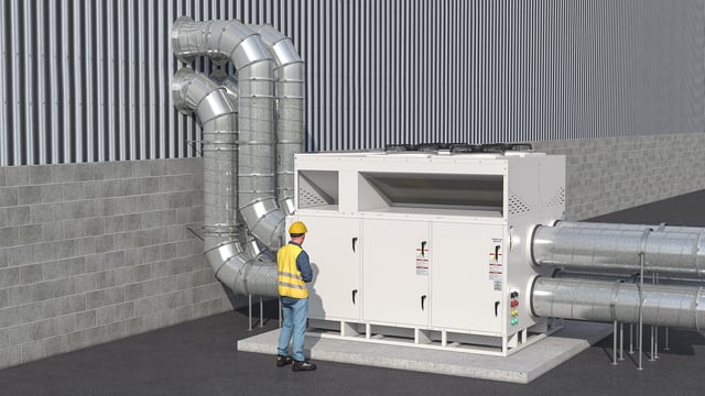 45 Ton, Addison #PRAK540S5A4CFHH0M3 DOAS, side flow cooling only package unit, R410a, 460 V., 3 phase, 2024 - Image 1