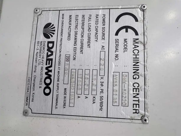 Daewoo Doosan #DMV-5020D, 4th Axis CNC vertical machining center, Fanuc 21iM, 24 automatic tool changer, Cat - Image 10