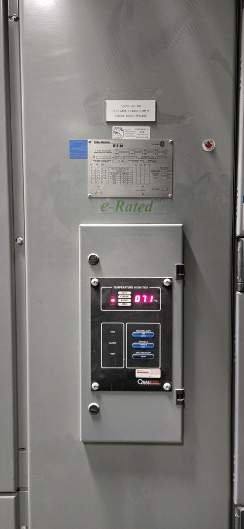 750/1000 KVA 13800 Primary, 600/347 Secondary, Eaton Cutler-Hammer, Dry Type Transformer - Image 2