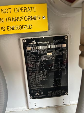 1500/1995 KVA 4160 Primary, 600/347 Secondary, Cooper #0004A14CMES, Oil Filled Transformer, 2015, new surplus - Image 1