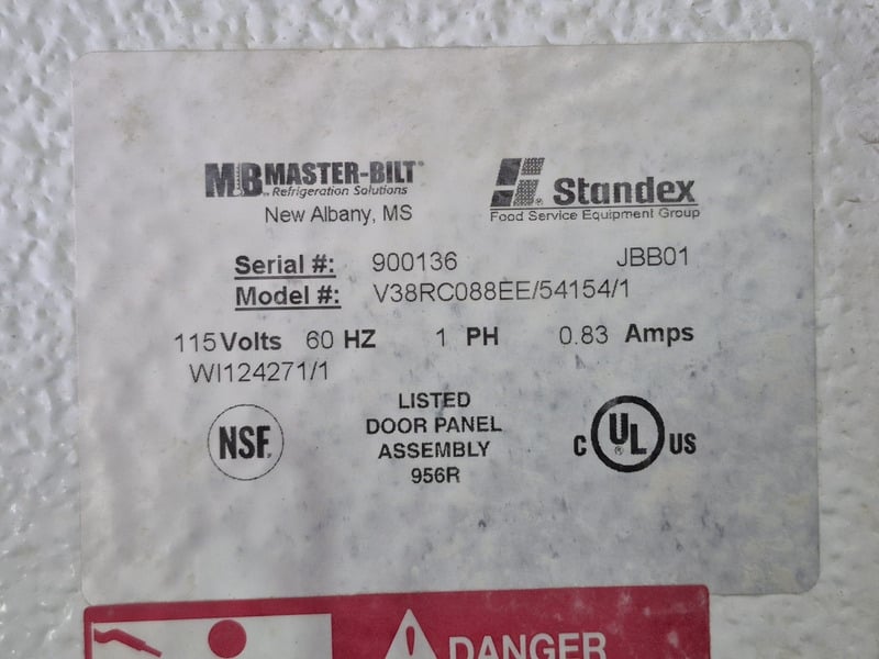 Master-Bilt #V38RC088, Door Panel Assembly 956R, new surplus - Image 2
