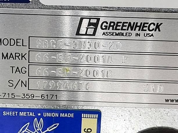Greenheck #SBCE-3H30-20, Wall Propeller Fan, new surplus - Image 2