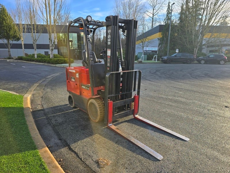 5,000 lb. Raymond #470-C50HMTT, forklift, electric, 189" lift, 3-stage mast, cushion tires, sideshift, 7,199 - Image 10
