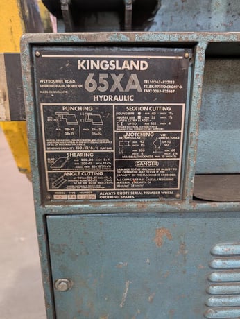 Kingsland Engineering #65XA, Compact Hydraulic Ironworker, 96 - Image 2