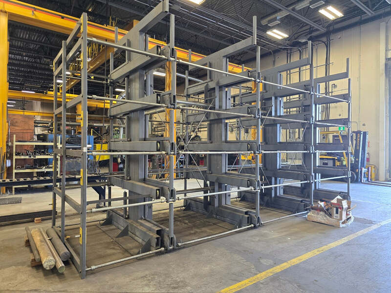 Steel Storage Systems #5T-4G-30X75R-24, Double-Sided Roll-Out Cantilever Rack - 24' Storage Length - 5,300 LB - Image 1