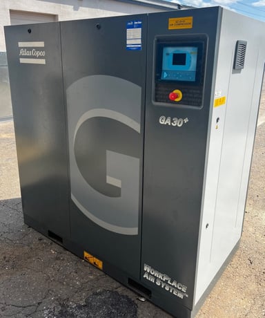 Atlas Copco #GA30, 40 HP, 214.2 cfm, 107 psi Air Compressor, 2015 (2 available) - Image 1