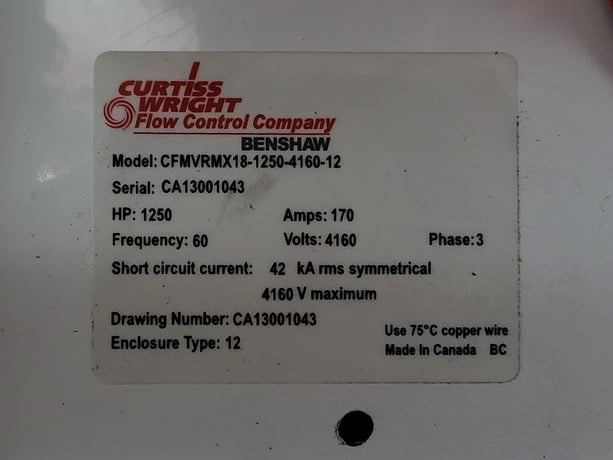 Benshaw #CFMVRMX18-1250-4160-12, 1250 HP, 4160 Volts, 170 Amps Medium Voltage Soft Starters - Image 10