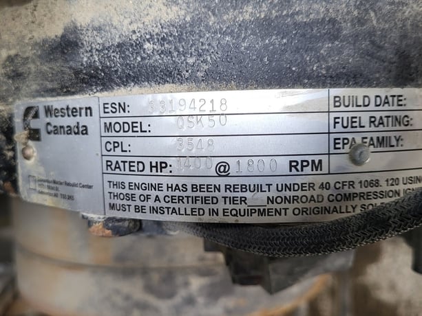 1400 HP Cummins #QSK50, Diesel Engine, 1800 RPM, (2) radiators, 18,126 hours, 2012 - Image 3
