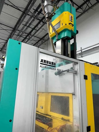 220 Ton, 16 oz., Arburg #1500T-2000-800, rotary table injection molding machine, 59" rotary table, 55mm - Image 4