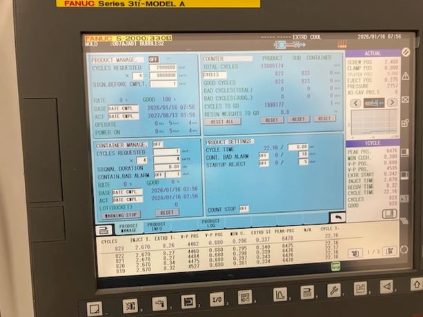 330 Ton, 14 oz., Cincinnati Milacron #S-2000i330B-416G, injection molding machine, 31.9" x 28" tie bars - Image 4