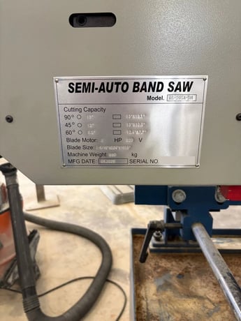 13" x 18.1" Baileigh #BS-20SA-DM, semi-automatic dual miter band saw, 45° L / 60° R swivel head, 2025 - Image 3