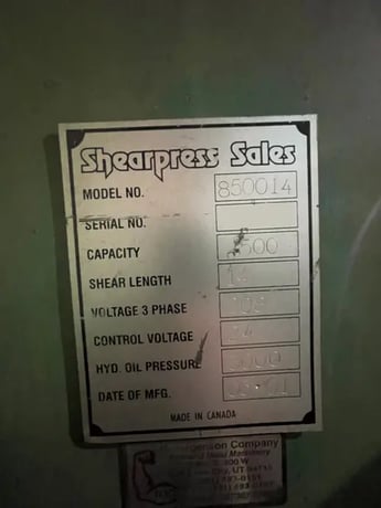 1/2" x 14' Accurshear #850014, hydraulic shear, 48" back gauge, 12" gap, 40 HP, 2001 - Image 9