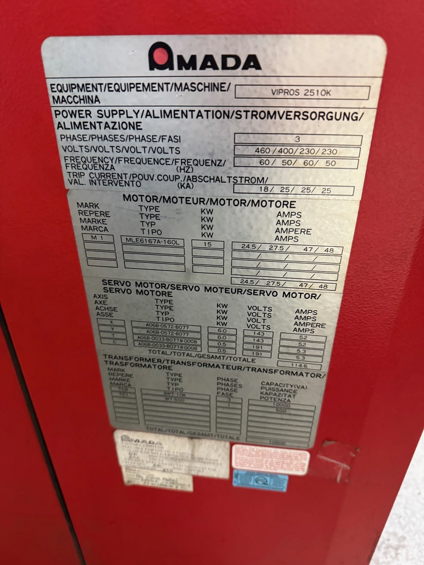 22 Ton, Amada #Vipros 2510 King, CNC Turret Punch, 31 Stations, 4' x 8' Sheet, Fanuc 18P Control, 2003 - Image 10