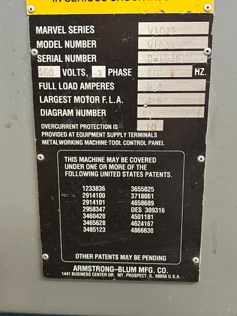 Marvel #V10A2, Vertical Tilt Head Band Saw - Image 2