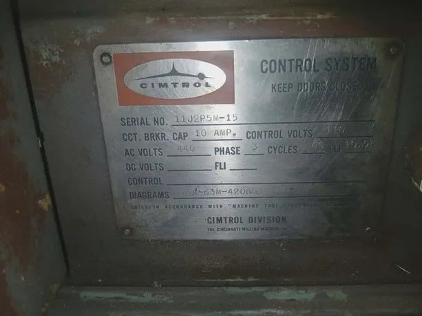 Cincinnati #205-12, Horizontal Milling Machine, variable-speed spindle, power table feeds, Cimtrol control - Image 4