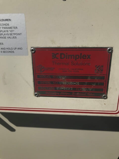 0.5 Ton, Dimplex Thermal Solutions #50AC, Chiller, 6000 BTUH, R-22, 20 GPM - Image 5