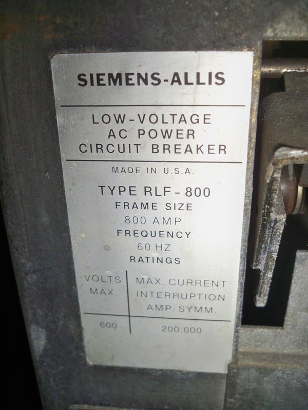 800 Amps, Siemens-Allis, RLF-800, EO/DO - Image 2