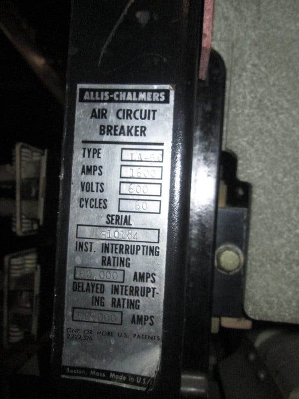 1600 Amps, Allis-Chalmers, la- 50, manually operated, drawout - Image 2