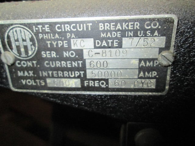 1600 Amps, ITE, KC, manually operated, drawout - Image 2