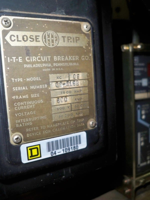 1600 Amps, ITE, KC-GS, manually operated, drawout - Image 2